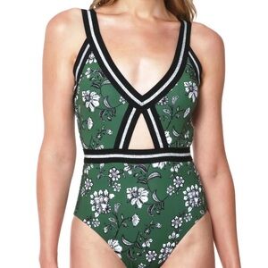 SANCTUARY Balinese Beauty Cutout One Piece Swimsuit Size S Cactus Floral